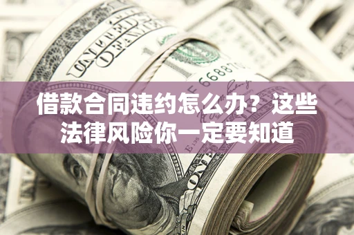 武汉借款合同违约怎么办？这些法律风险你一定要知道