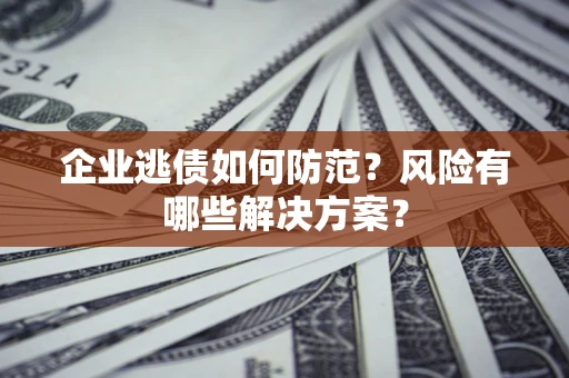 武汉企业逃债如何防范？风险有哪些解决方案？