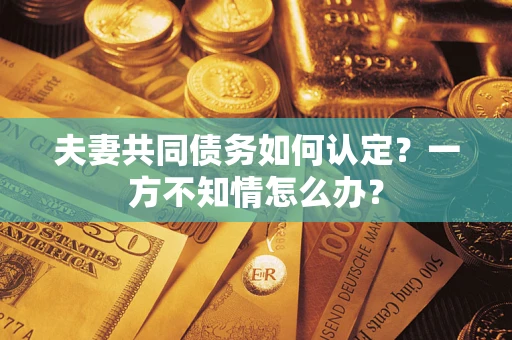 武汉夫妻共同债务如何认定？一方不知情怎么办？